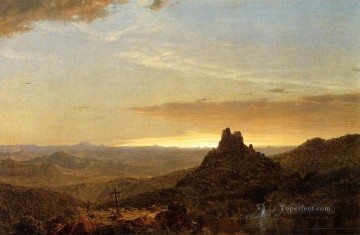  Wilderness Oil Painting - Cross in the Wilderness scenery Hudson River Frederic Edwin Church